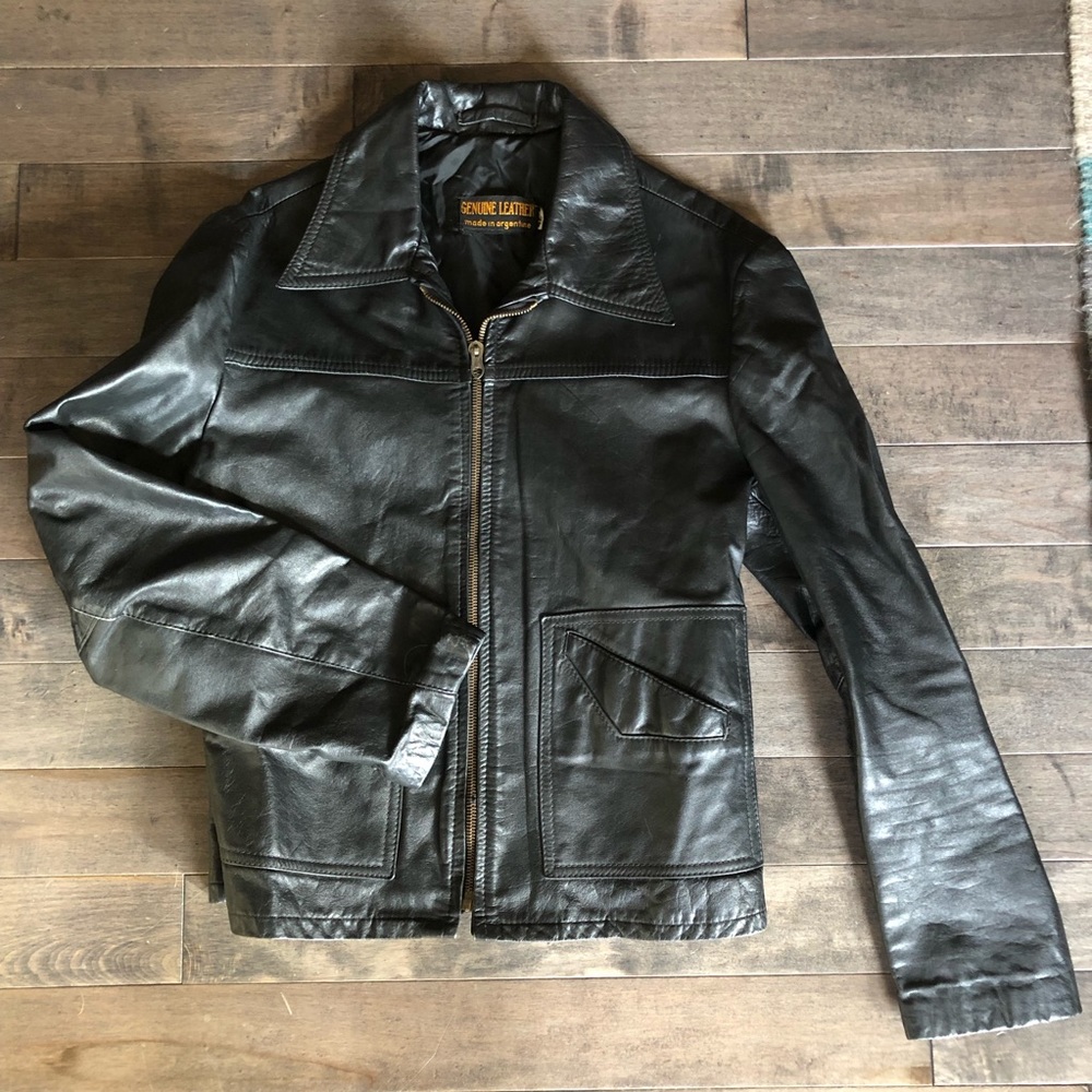 Vintage black leather jacket Argentina
